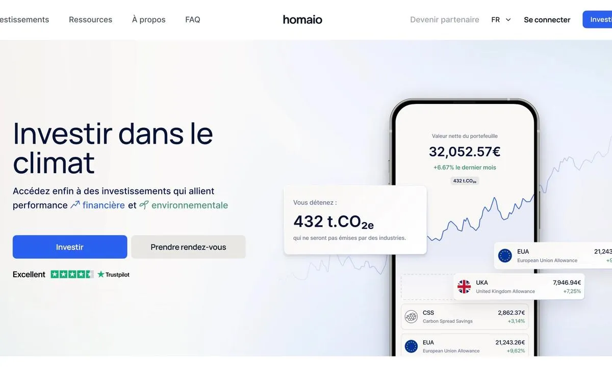 La page d’accueil du site Homaio
